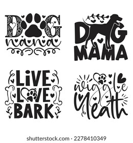 Boho Retro Style Dog Quotes T-shirt And SVG Design Bundle. Dog SVG Quotes T shirt Design Bundle, Vector EPS Editable Files, Can You Download This File. svg