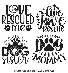 Boho Retro Style Dog Quotes T-shirt And SVG Design Bundle. Dog SVG Quotes T shirt Design Bundle, Vector EPS Editable Files, Can You Download This File.