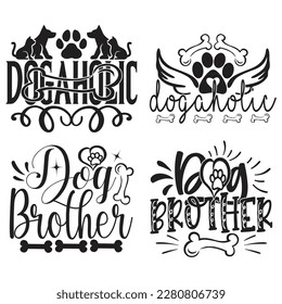 Boho Retro Style Dog Quotes T-shirt And SVG Design Bundle. Dog SVG Quotes T shirt Design Bundle, Vector EPS Editable Files, Can You Download This File.