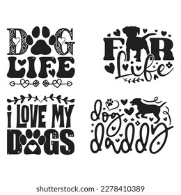 Boho Retro Style Dog SVG And T-shirt Design Bundle, Dog SVG Quotes Design t shirt Bundle, Vector EPS Editable Files, can you download this Design Bundle.
