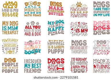 Boho Retro Style Dog SVG And T-shirt Design Bundle, Dog SVG Quotes Design t shirt Bundle, Vector EPS Editable Files, can you download this Design Bundle.
