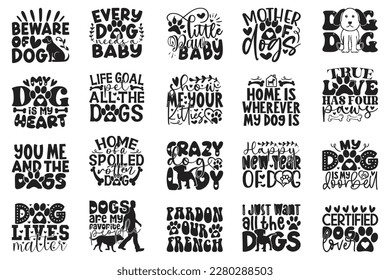 Boho Retro Style Dog SVG And T-shirt Design Bundle, Dog SVG Quotes Design t shirt Bundle, Vector EPS Editable Files, can you download this Design Bundle.
