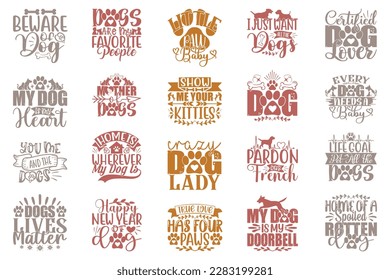 Boho Retro Style Dog SVG And T-shirt Design Bundle, Dog SVG Quotes Design t shirt Bundle, Vector EPS Editable Files, can you download this Design Bundle.