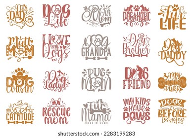Boho Retro Style Dog SVG And T-shirt Design Bundle, Dog SVG Quotes Design t shirt Bundle, Vector EPS Editable Files, can you download this Design Bundle.
