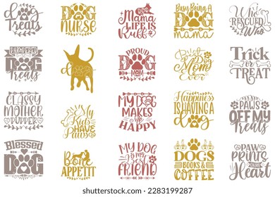 Boho Retro Style Dog SVG And T-shirt Design Bundle, Dog SVG Quotes Design t shirt Bundle, Vector EPS Editable Files, can you download this Design Bundle.