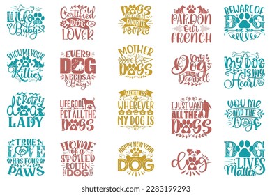 Boho Retro Style Dog SVG And T-shirt Design Bundle, Dog SVG Quotes Design t shirt Bundle, Vector EPS Editable Files, can you download this Design Bundle.