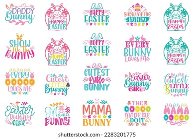 Boho Retro Style Happy Easter's Day Quotes T-shirt And SVG Design Bundle. Easter SVG Quotes T shirt Design Bundle, Vector EPS Editable Files, Can You Download This File.