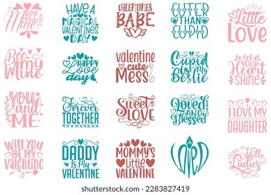 Boho Retro Style Happy Valentine Day T-shirt And SVG Design Bundle. Valentine Quotes T-shirt And SVG Design Bundle, Vector EPS Editable Files, Can You Download This File.