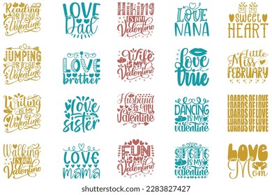 Boho Retro Style Happy Valentine Day T-shirt And SVG Design Bundle. Valentine Quotes T-shirt And SVG Design Bundle, Vector EPS Editable Files, Can You Download This File.