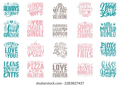 Boho Retro Style Happy Valentine Day T-shirt And SVG Design Bundle. Valentine Quotes T-shirt And SVG Design Bundle, Vector EPS Editable Files, Can You Download This File.