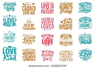 Boho Retro Style Happy Valentine Day T-shirt And SVG Design Bundle. Valentine Quotes T-shirt And SVG Design Bundle, Vector EPS Editable Files, Can You Download This File.