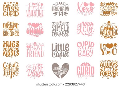 Boho Retro Style Happy Valentine Day T-shirt And SVG Design Bundle. Valentine Quotes T-shirt And SVG Design Bundle, Vector EPS Editable Files, Can You Download This File.