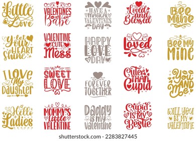 Boho Retro Style Happy Valentine Day T-shirt And SVG Design Bundle. Valentine Quotes T-shirt And SVG Design Bundle, Vector EPS Editable Files, Can You Download This File.