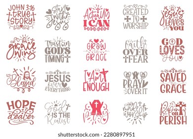 Boho Retro Style Jesus Christian Quotes T-shirt And SVG Design Bundle. Jesus SVG Quotes T shirt Design Bundle, Vector EPS Editable Files, Can You Download This File.