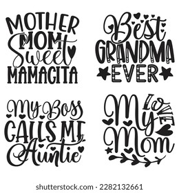 Boho Retro Style Mom Mama Mommy Quotes T-shirt And SVG Design Bundle. Mother's Day SVG Quotes T shirt Design Bundle, Vector EPS Editable Files, Can You Download This File.
