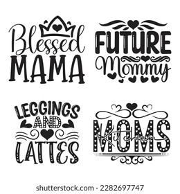 Boho Retro Style Mom Mama Mommy Quotes T-shirt And SVG Design Bundle. Mother's Day SVG Quotes T shirt Design Bundle, Vector EPS Editable Files, Can You Download This File.