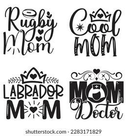 Boho Retro Style Mom Mama Mommy Quotes T-shirt And SVG Design Bundle. Mother's Day SVG Quotes T shirt Design Bundle, Vector EPS Editable Files, Can You Download This File.