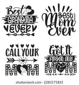 Boho Retro Style Mom Mama Mommy Quotes T-shirt And SVG Design Bundle. Mother's Day SVG Quotes T shirt Design Bundle, Vector EPS Editable Files, Can You Download This File.