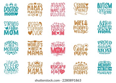 Boho Retro Style Mom Quotes T-shirt And SVG Design Bundle. Mom SVG Quotes T shirt Design Bundle, Vector EPS Editable Files, Can You Download This File.
