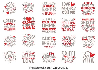Boho Retro Style Valentine SVG And T-shirt Design Bundle, Valentine SVG Quotes Design t shirt Bundle, Vector EPS Editable Files, can you download this Design Bundle.