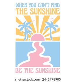 Boho Retro Summer Beach T Shirt Design Sublimation Clipart svg