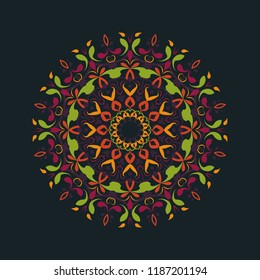 Boho round ornaments. Flower Mandala. Vector. EPS