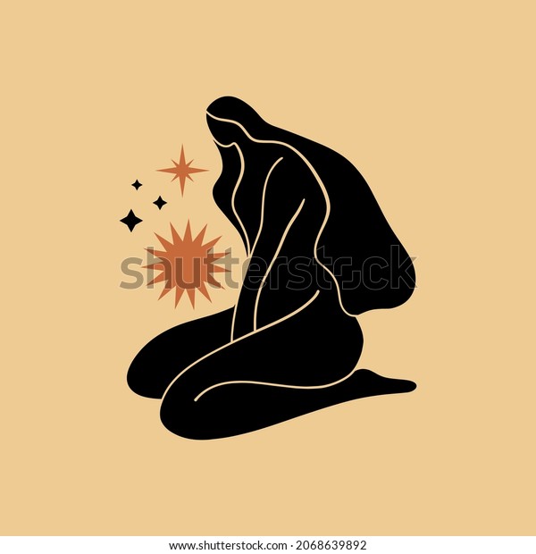 boho\
sacred magic woman mystical symbol flat holistic healing meditation\
reiki new age concept modern abstract\
silhouette