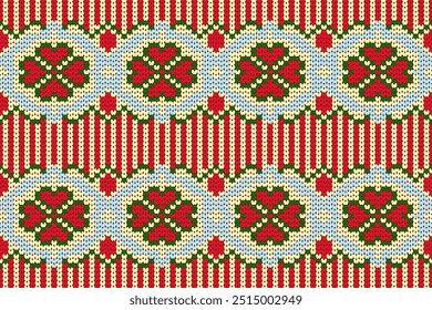 Boho Seamless Knitted Pattern Fabric Background 