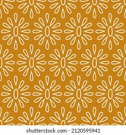 Boho seamless pattern with abstract floral elements