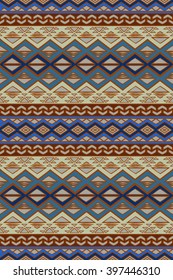 Boho seamless pattern with aztec motives. Hand drawn tribal background template for fabric, wrapping, gift cards, phone covers, etc.