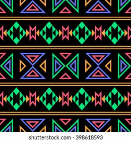 Boho seamless pattern with aztec motives. Ethnic print template for fabric, bags, wrapping, gift cards, phone covers, etc.