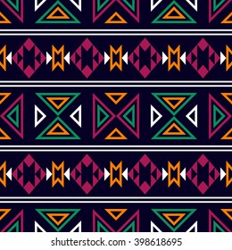 Boho seamless pattern with aztec motives. Ethnic print template for fabric, bags, wrapping, gift cards, phone covers, etc.