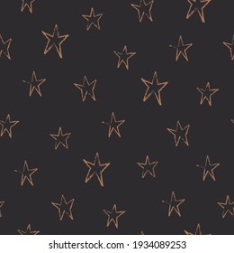 Boho Seamless Pattern With Hand Drawn Star.