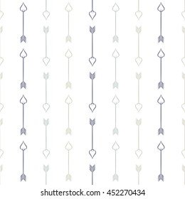 Boho seamless pattern with hand drawn arrows. Vector illustration