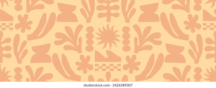 Boho seamless pattern modern abstract background