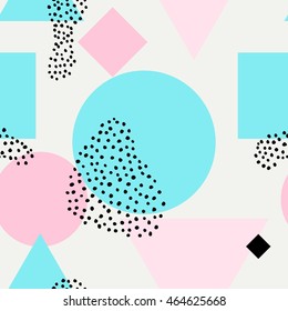 Boho seamless pattern with pink black ink ornaments. Geometric texture. Abstract background. Creative card, poster, paper