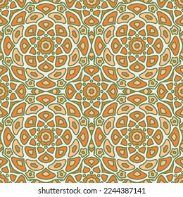 Boho seamless pattern. Simple repeat elements sixties fashion. Wave bright camouflage background. Delicate wall motif. Vintage design fabric ornament. Fancy organic surface pattern.