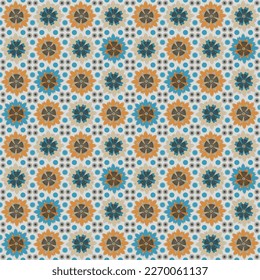 Patrón ininterrumpido de Boho, terracota y color azul