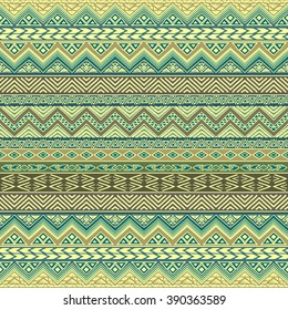 Boho seamless pattern with tribal aztec ornament. Abstract hand drawn wallpaper in ethno syle.