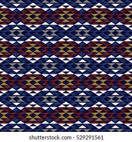 Boho seamless pattern with tribal aztec motives.