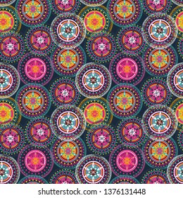 Boho seamless pattern tribal Navajo. Ethnic hipster backdrop. Aztec geometric print. Vector illustration.