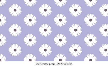 Boho padrão sem costura com flores silvestres, branco e roxo fundo de botânica flores.