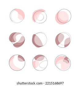 Boho set of vector. Abstract design shape. Art design for printing, cover art, wallpaper, minimalistic and natural wall drawings. 