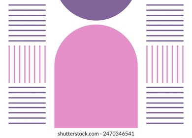 Boho Shape desain Illustration with purple colour