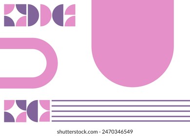 Boho Shape desain Illustration with purple colour