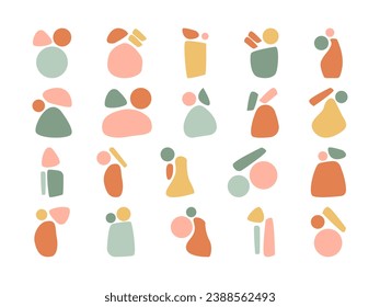 Boho Shape Free Form Hand Drawn Illustration. Modern Bohemian Style Collection