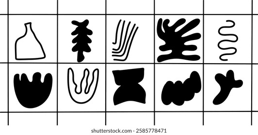 Boho Shape Illustration Set – Minimalist Abstract Aesthetic