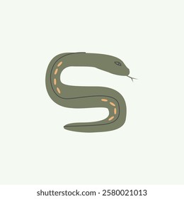 Boho Snake Summer Illustration for design needs, Landing Pages, Animation, Apps, Presentations, Content Creator and other Promotions