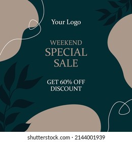 Boho social media post design