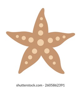 Boho starfish clipart, isolated cartoon sea object. Ocean hand drawn vector illustration in flat style